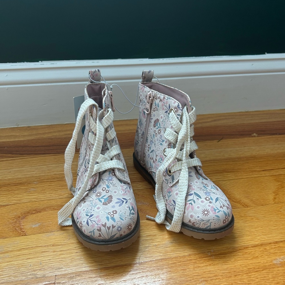 Cat & Jack size 12 floral boots